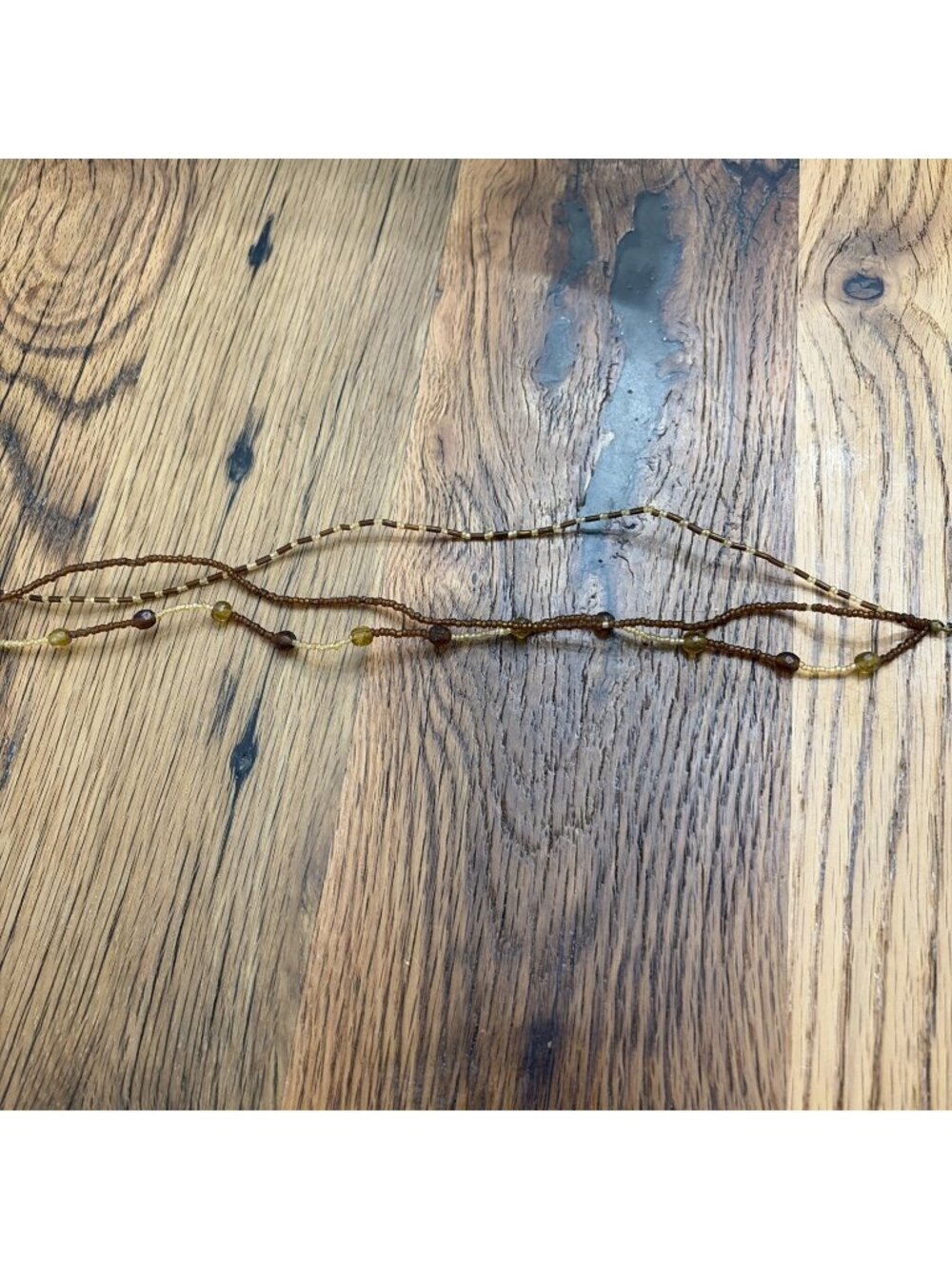 90s Brown Beaded Choker Necklace